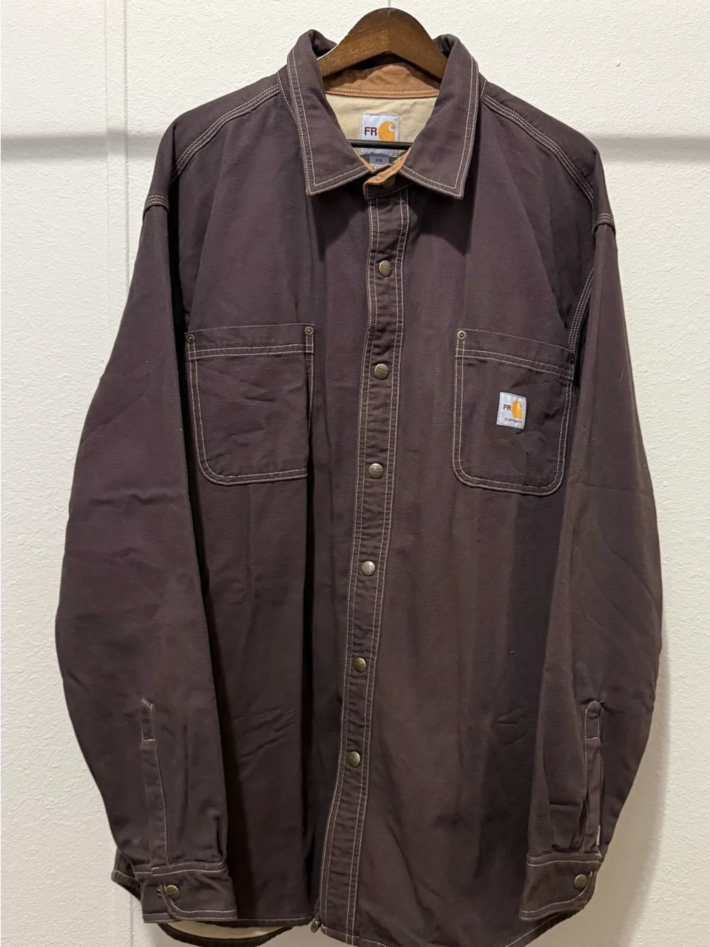 Carhartt FR Rugged Flex Flame Resistant Shirt Jacket 2XL Brown CAT 3 ATPV